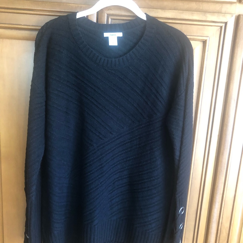 Bar III Men's Textured Black Crewneck Sweater